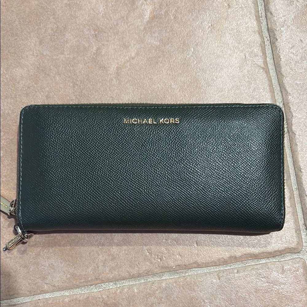 Michael Kors Dark Green Leather Wallet